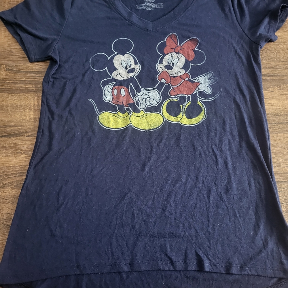Disney Navy Tee with Mickey and Minnie Graphic